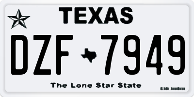 TX license plate DZF7949