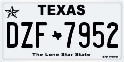 TX license plate DZF7952