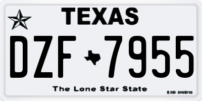 TX license plate DZF7955