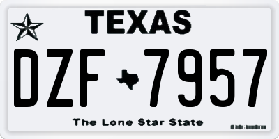 TX license plate DZF7957
