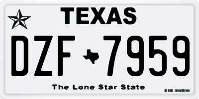 TX license plate DZF7959