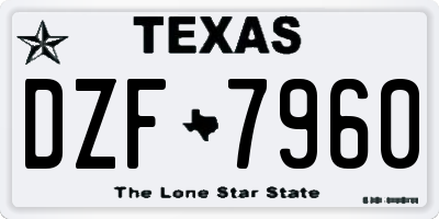 TX license plate DZF7960
