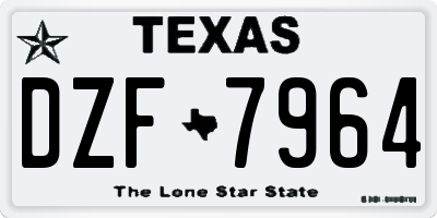 TX license plate DZF7964