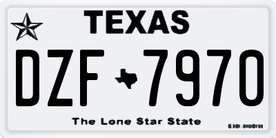 TX license plate DZF7970