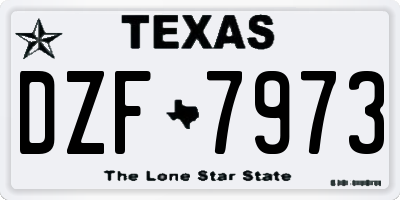 TX license plate DZF7973