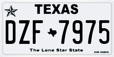TX license plate DZF7975