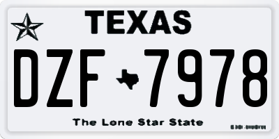 TX license plate DZF7978
