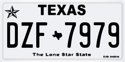 TX license plate DZF7979