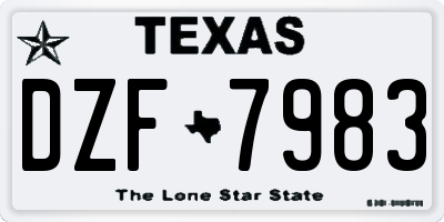 TX license plate DZF7983