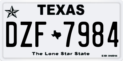 TX license plate DZF7984
