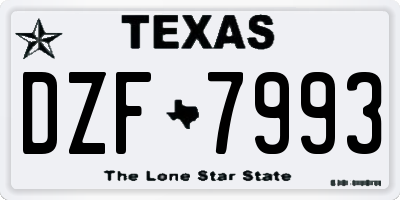 TX license plate DZF7993