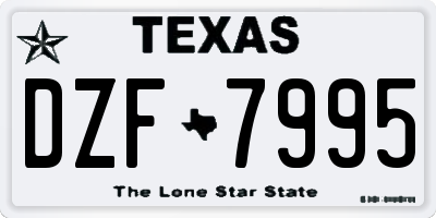 TX license plate DZF7995