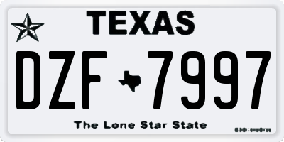 TX license plate DZF7997