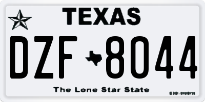 TX license plate DZF8044