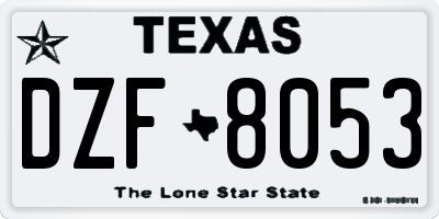TX license plate DZF8053