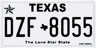 TX license plate DZF8055