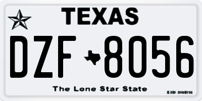 TX license plate DZF8056