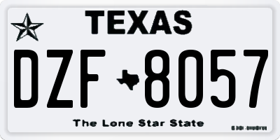 TX license plate DZF8057