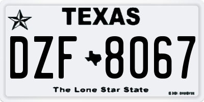 TX license plate DZF8067