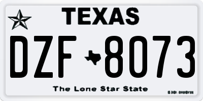 TX license plate DZF8073