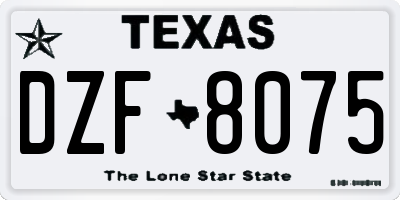 TX license plate DZF8075