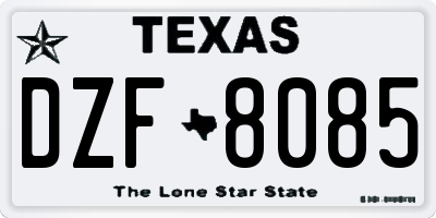 TX license plate DZF8085