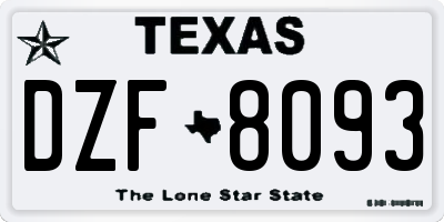 TX license plate DZF8093