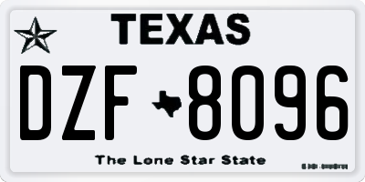 TX license plate DZF8096