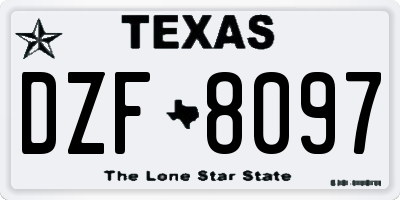 TX license plate DZF8097