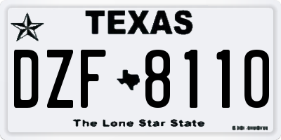 TX license plate DZF8110