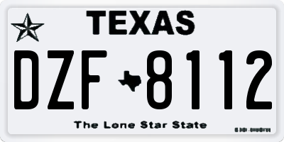 TX license plate DZF8112