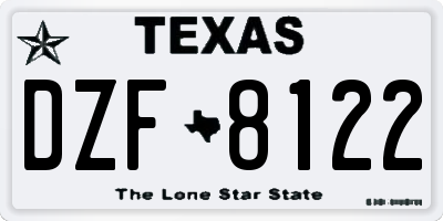 TX license plate DZF8122