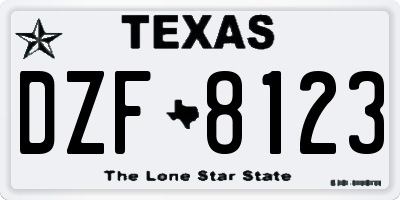 TX license plate DZF8123