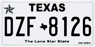 TX license plate DZF8126