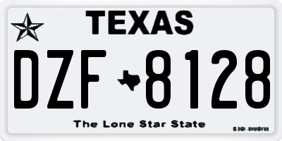 TX license plate DZF8128