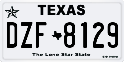 TX license plate DZF8129