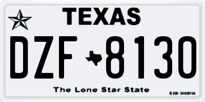 TX license plate DZF8130