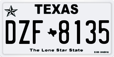 TX license plate DZF8135