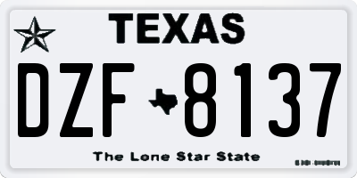 TX license plate DZF8137