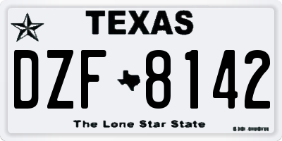 TX license plate DZF8142