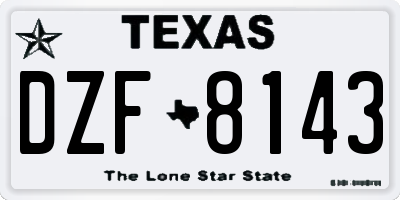 TX license plate DZF8143