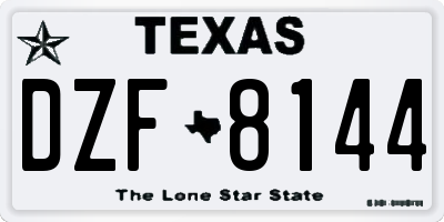 TX license plate DZF8144