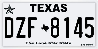 TX license plate DZF8145