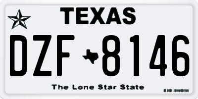 TX license plate DZF8146