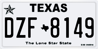 TX license plate DZF8149