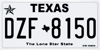 TX license plate DZF8150