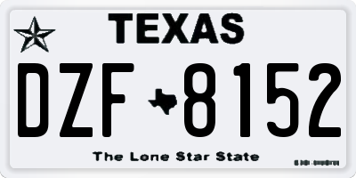 TX license plate DZF8152