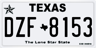 TX license plate DZF8153