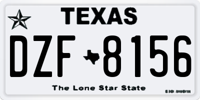 TX license plate DZF8156