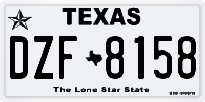 TX license plate DZF8158